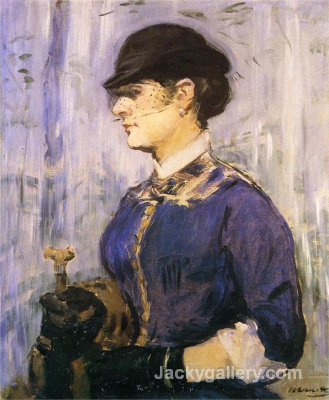 Young woman in a round hat by Edouard Manet paintings reproduction